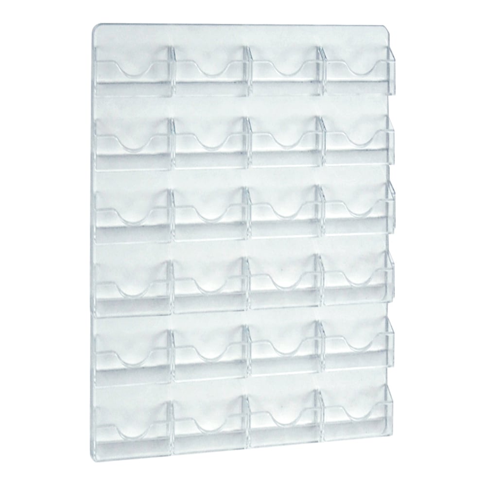 Azar Displays 24-Pocket Wall-Mount Business Card Holders, 18inH x 15-5/8inW x 1inD, Clear, Pack Of 2 Holders MPN:252086
