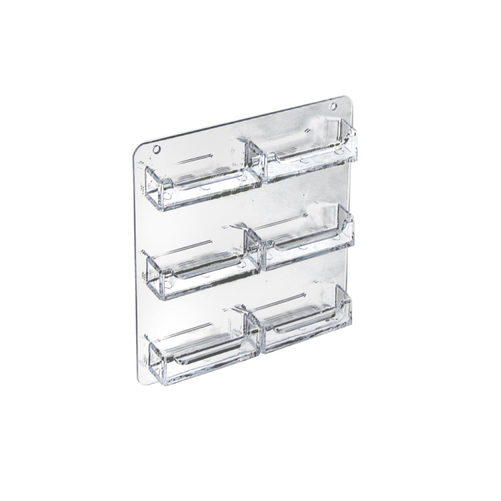 Azar Displays Business And Gift Card Holders, 6 Pockets, Wall Mount, 8.5inH x 8.5inW, Clear, Pack Of 2 MPN:252221