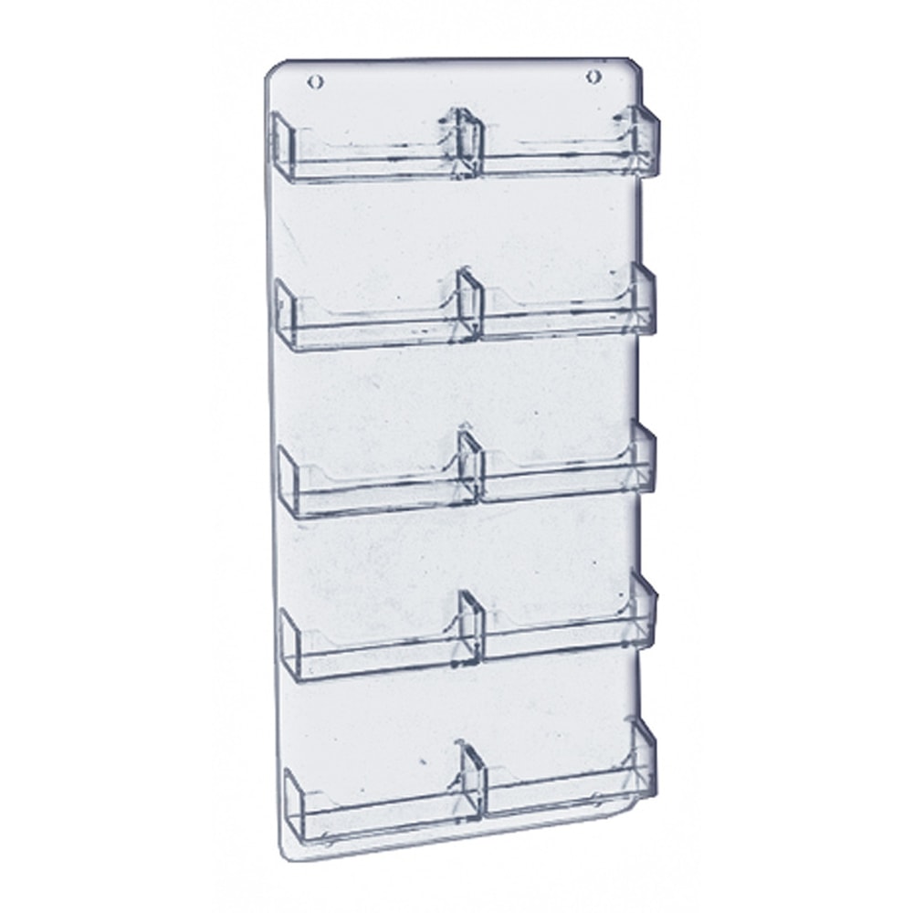 Azar Displays Business And Gift Card Holders, 10 Pockets, Wall Mount, 8.5inW x 15.75inH, Clear, Pack Of 2 MPN:252222