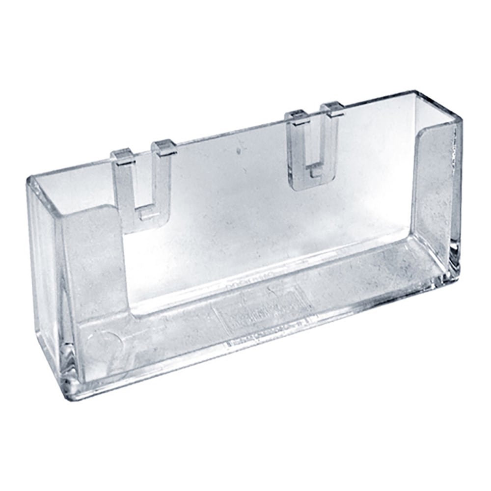 Azar Displays Clip-on Removable Business Card Pocket, 1-1/4inH x 3-7/8inW x 3/4inD, Clear, Pack Of 10 Holders MPN:252365