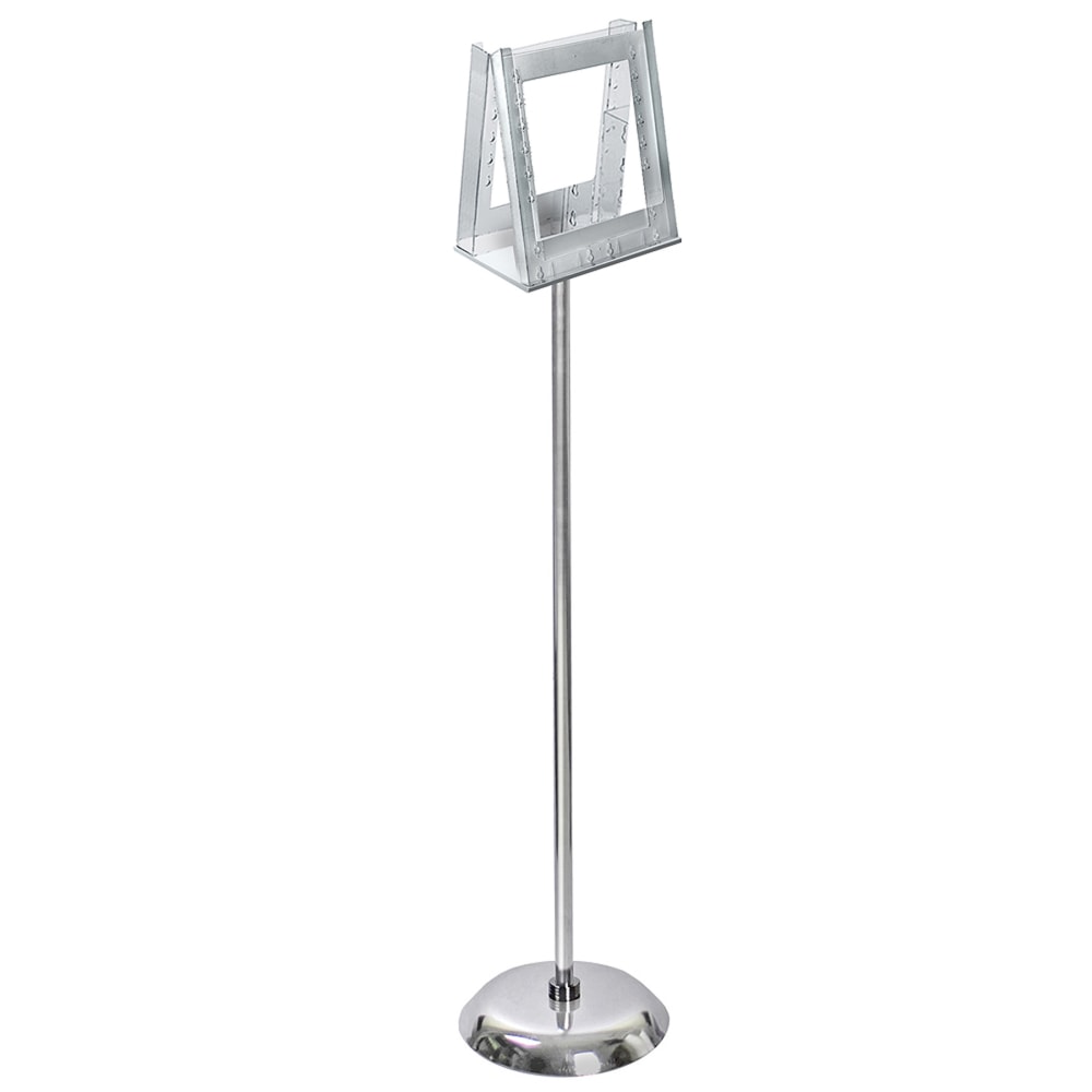 Azar Displays 2-Pocket Acrylic Literature Holder Floor Stand, 46inH x 10inW x 10inD, Clear MPN:300858