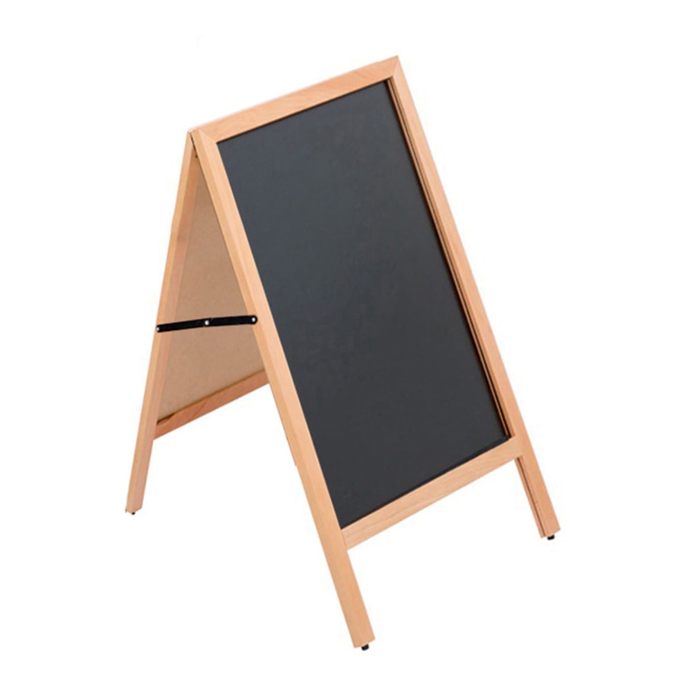 Azar Displays 2-Sided A-Frame Chalkboard, 30 3/4in x 23 1/2in, Oak Wood Frame MPN:300239