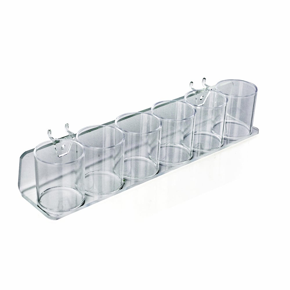 Azar Displays Cup Displays, 6-Cup, 2 5/8inH x 13 3/4inW x 2 3/4inD, Clear, Pack Of 2 MPN:225590