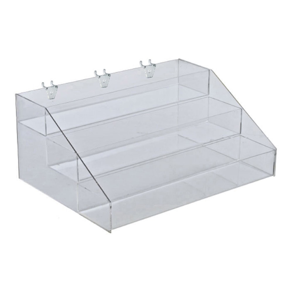Azar Displays 3-Tier Step Display Organizer, 7inH x 16inW x 11-3/4inD, Clear MPN:326047