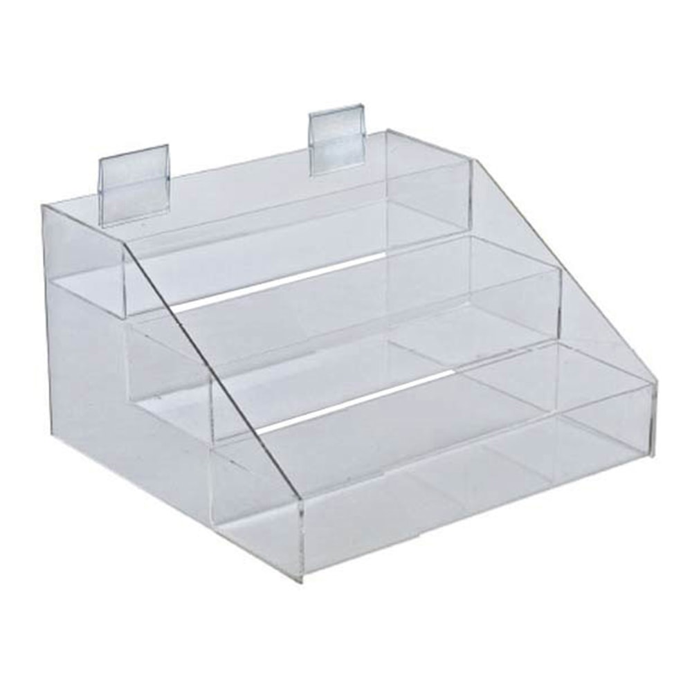 Azar Displays 3-Tier 3-Compartment Counter Display, 7inH x 12inW x 11-3/4inD, Clear MPN:326048