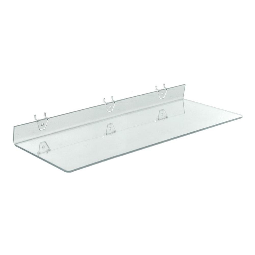 Azar Displays Acrylic Shelves For Pegboard And Slatwall Systems, 24in x 8in, Clear, Pack Of 4 Shelves MPN:556008