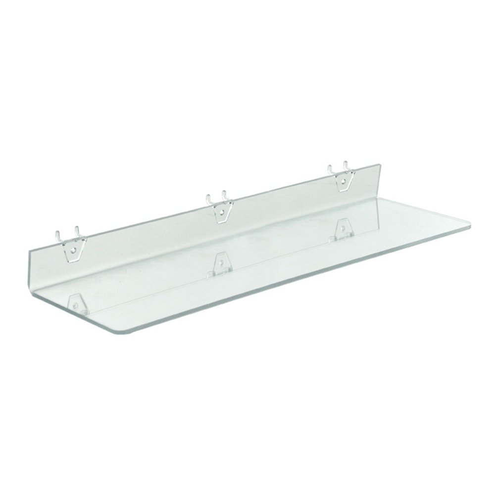 Azar Displays Acrylic Shelves For Pegboard And Slatwall Systems, 24in x 6in, Clear, Pack Of 4 Shelves MPN:556009