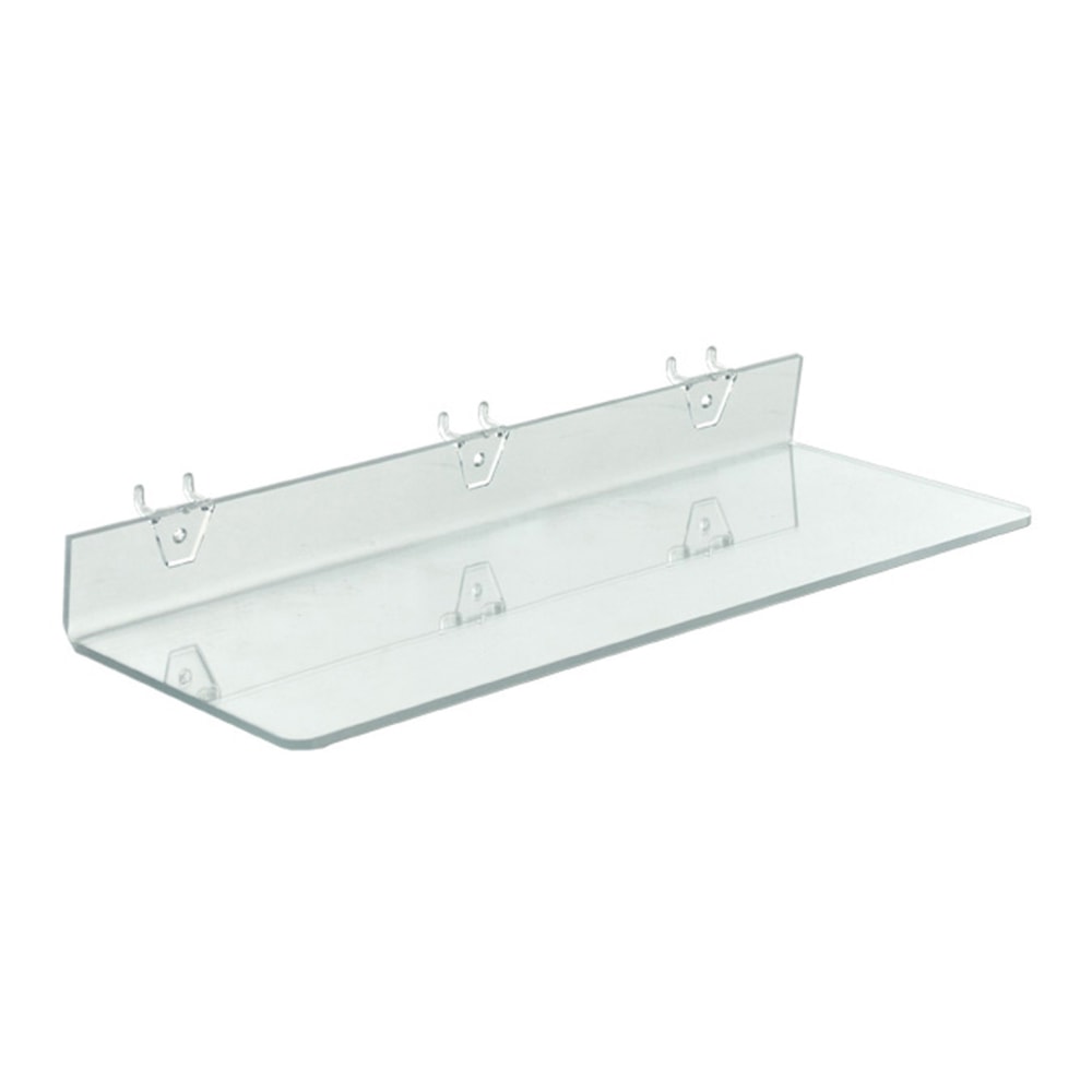 Azar Displays Acrylic Shelves For Pegboards/Slatwalls, 20in x 6in, Clear, Pack Of 4 Shelves MPN:556012