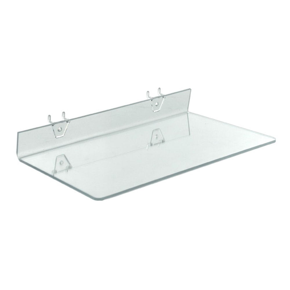 Azar Displays Acrylic Shelves For Pegboard/Slatwall Systems, 16in x 8in, Clear, Pack Of 4 Shelves MPN:556014
