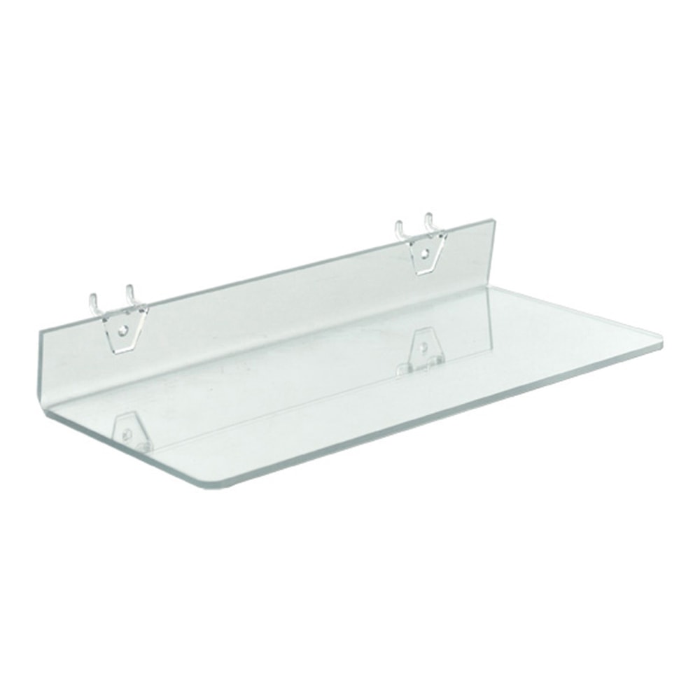 Azar Displays Acrylic Shelves For Pegboard And Slatwall Systems, 16inW x 6inD, Clear, Pack Of 4 Shelves MPN:556095