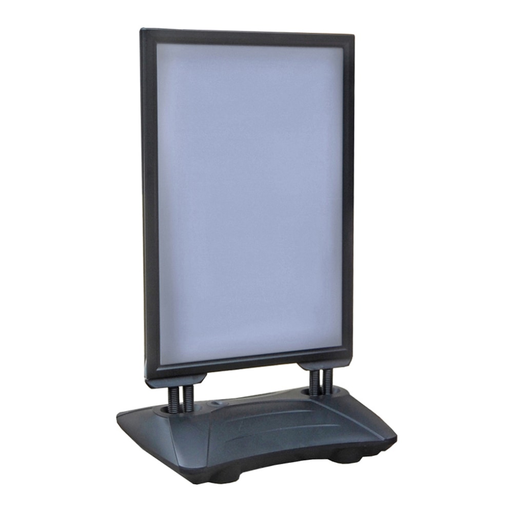 Azar Displays Plastic Weighted Vertical Sidewalk Sign Holder, 43inH x 26-1/2inW x 33inD, Black/White MPN:300249