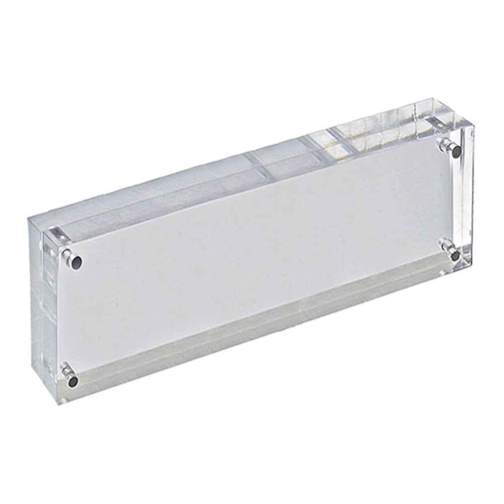 Azar Displays Imperial Acrylic Block Sign Holder, 3inH x 11inW x 1-1/2inD, Clear MPN:104430