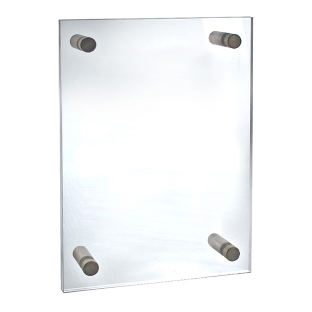 Azar Displays Standoff Acrylic Sign Holder, 14inH x 8-1/2inW x 1/4inD, Clear MPN:105506
