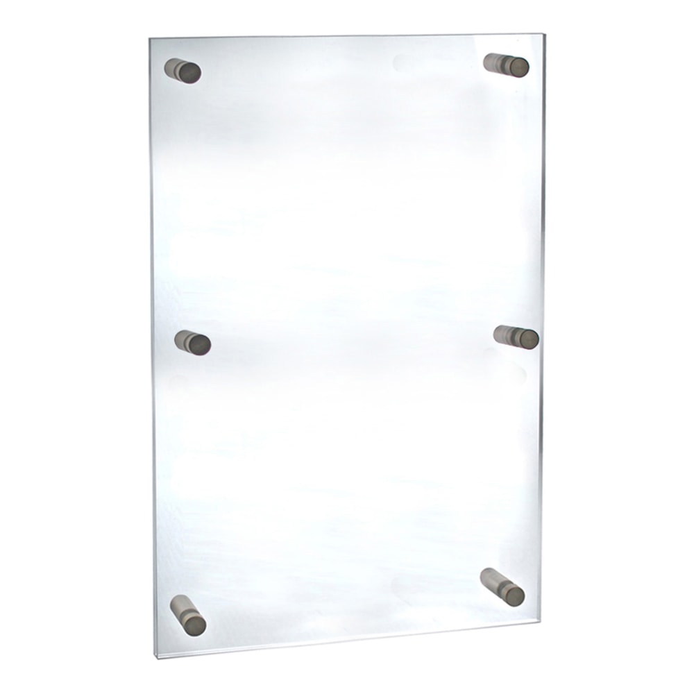 Azar Displays Standoff Acrylic Sign Holder, 44inH x 34inW x 1/4inD, Clear MPN:105540