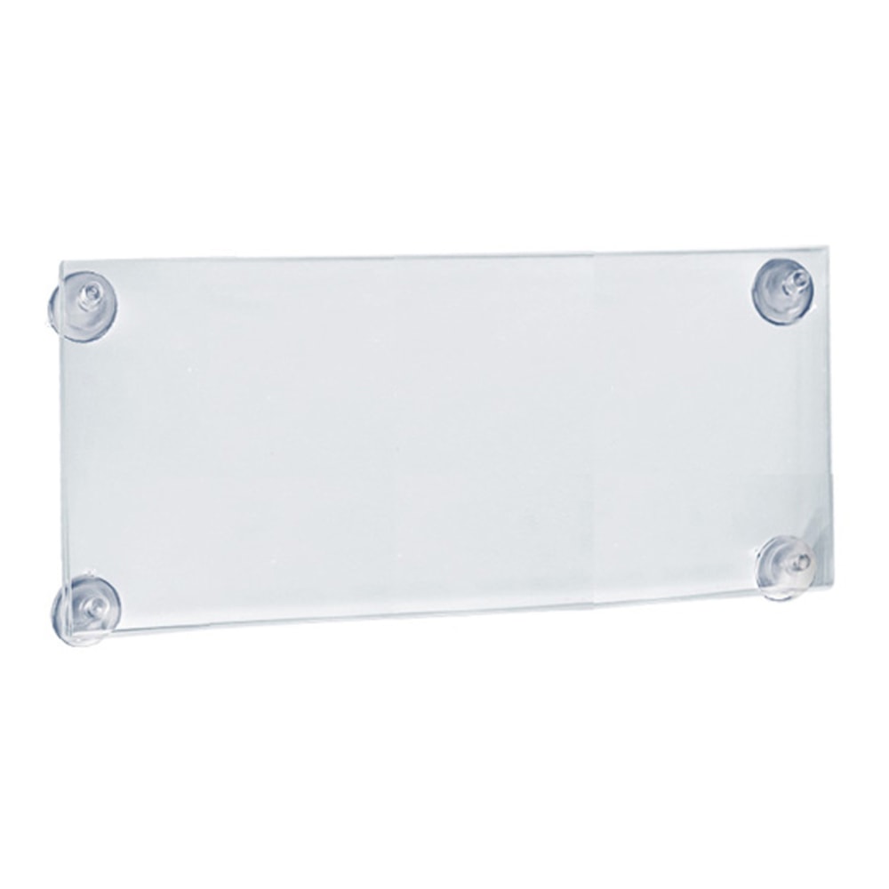 Azar Displays Acrylic Sign Frames With Suction Cups, 8-1/2inH x 14inW x 1/4inD, Clear, Pack Of 2 Frames MPN:106607