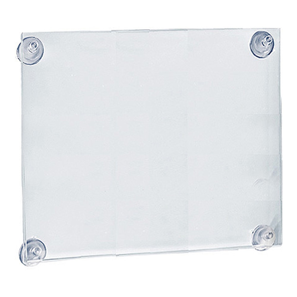 Azar Displays Acrylic Sign Frames With Suction Cups, 14inH x 11inW x 1/4inD, Clear, Pack Of 2 Frames MPN:106612