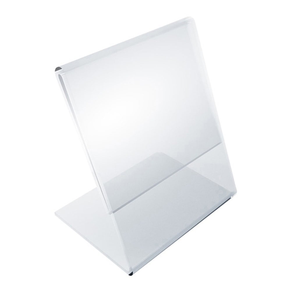 Azar Displays L-Shaped Acrylic Sign Holders, 4inH x 3inW x 3inD, Clear, Pack Of 10 Holders MPN:112736