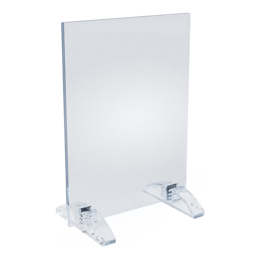 Azar Displays Dual-Stand Acrylic Sign Holders, 8-1/2inH x 5-1/2inW x 3inD, Clear, Pack Of 10 Holders MPN:132733