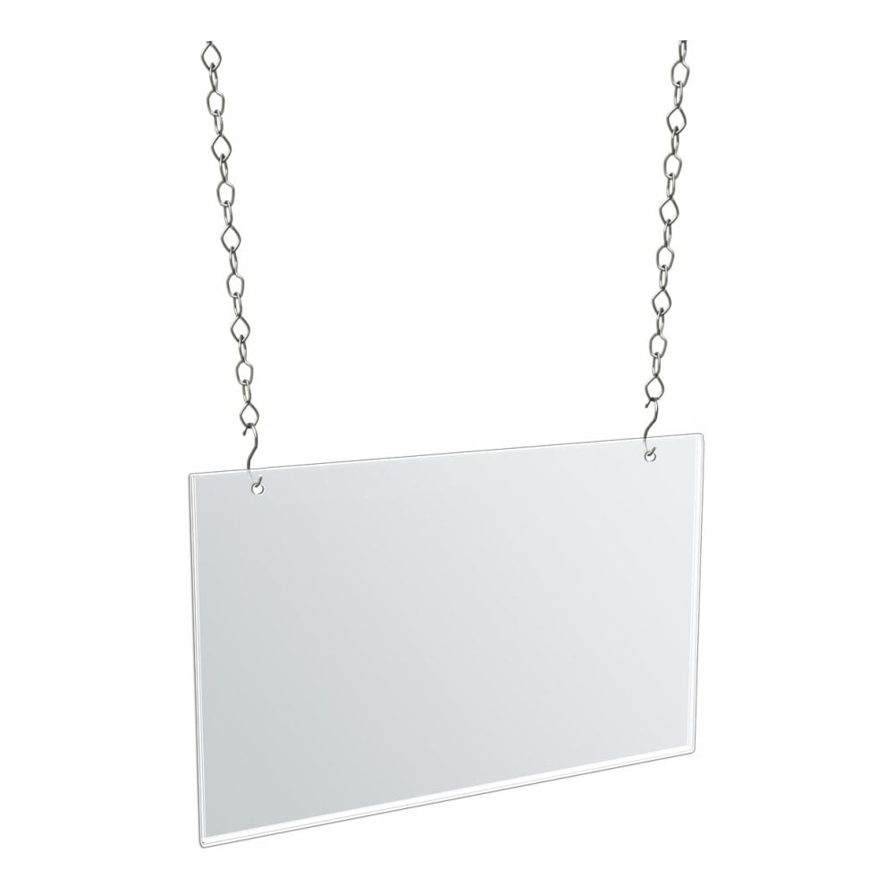 Azar Displays Hanging Acrylic Poster Frames, 8-1/2inH x 14inW x 1/4inD, Clear, Pack Of 4 Frames MPN:172706