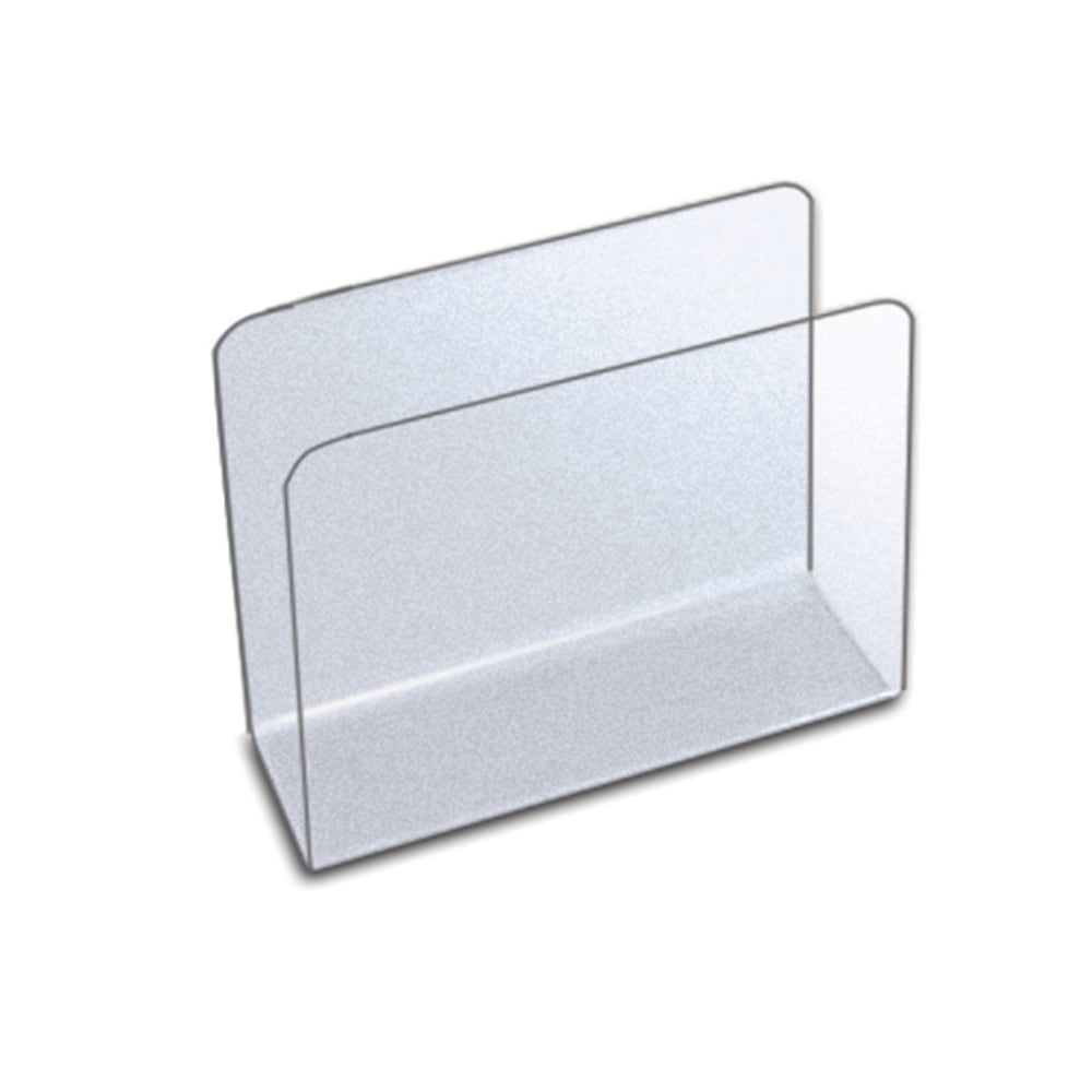 Azar Displays Small Lateral Desk File Holders, 4-1/2inH x 5-3/4inW x 2-1/2inD, Clear, Pack Of 4 File Holders MPN:255080