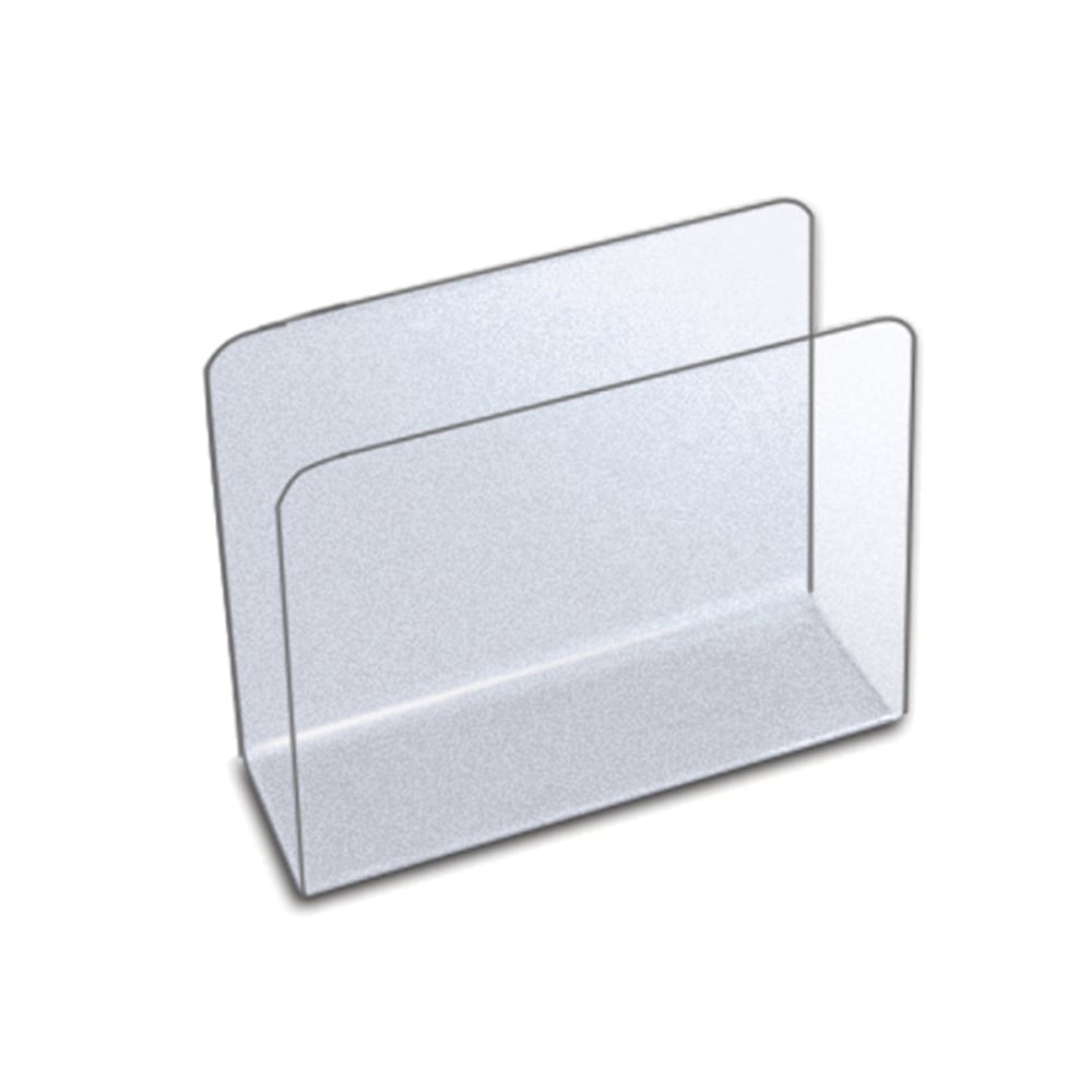 Azar Displays Medium Lateral Desk File Holders, 6-1/2inH x 7-3/4inW x 3-1/2inD, Clear, Pack Of 4 File Holders MPN:255082