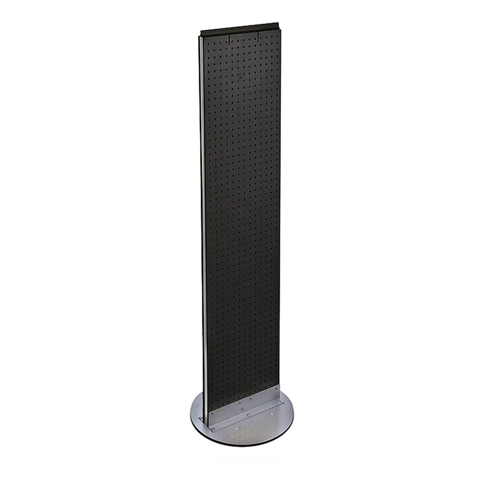 Azar Displays 2-Sided Pegboard Floor Display With Revolving Base, 60inH x 13-1/2inW x 16inD, Black MPN:700277-BLK