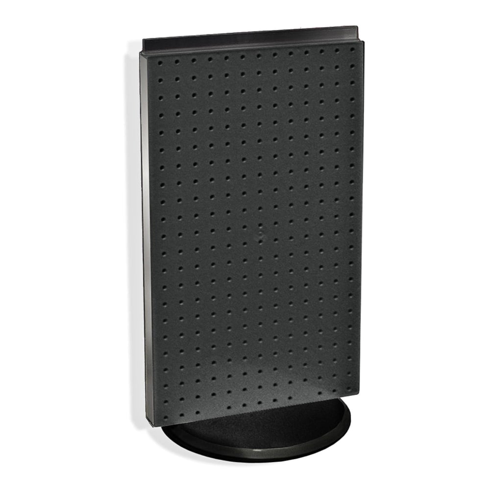 Azar Displays 2-Sided Plastic Revolving Pegboard Counter Display, 23inH x 13-1/2inW x 12inD, Black MPN:700513-BLK
