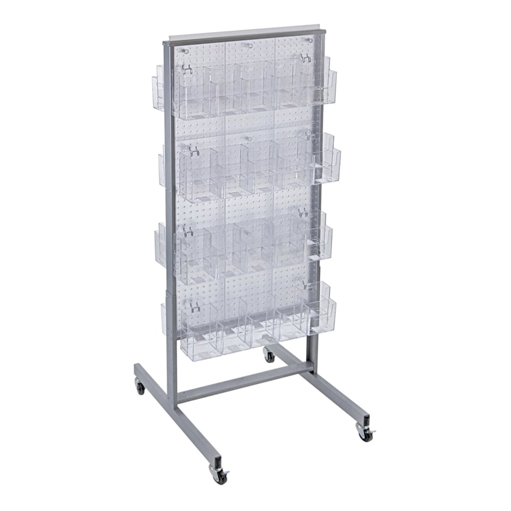 Azar Displays 80-Pocket 2-Sided Pegboard Brochure Floor Display Kit, Clear MPN:700670-CLR