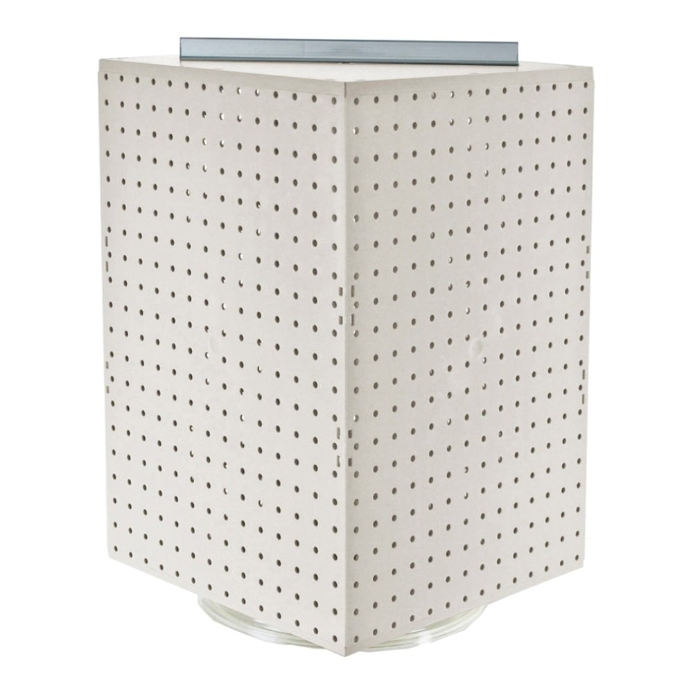 Azar Displays 4-Sided Revolving Pegboard Tabletop Display, 20inH x 14inW x 14inD, White MPN:701414-WHT
