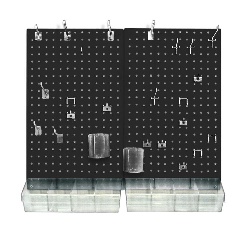Azar Displays 70-Piece Pegboard Organizer Kits, Black MPN:900945-BLK