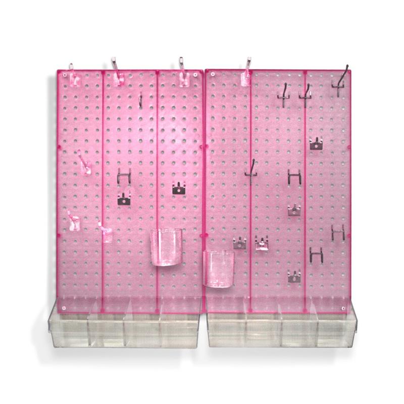 Azar Displays 70-Piece Pegboard Organizer Kit, Pink MPN:900945-PNK