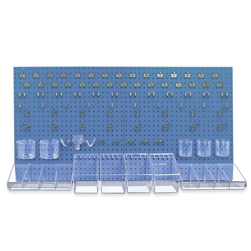 Azar Displays 125-Piece Pegboard Organizer Kit, 24in x 48in, Blue MPN:900988-BLU