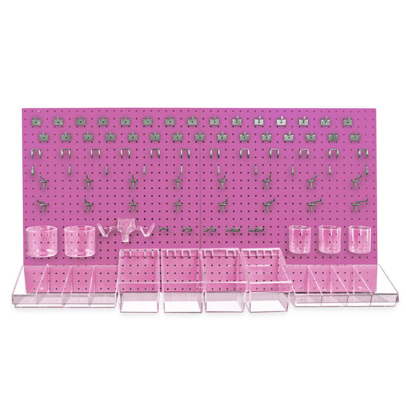 Azar Displays 125-Piece Pegboard Organizer Kit, 24in x 48in, Pink MPN:900988-PNK
