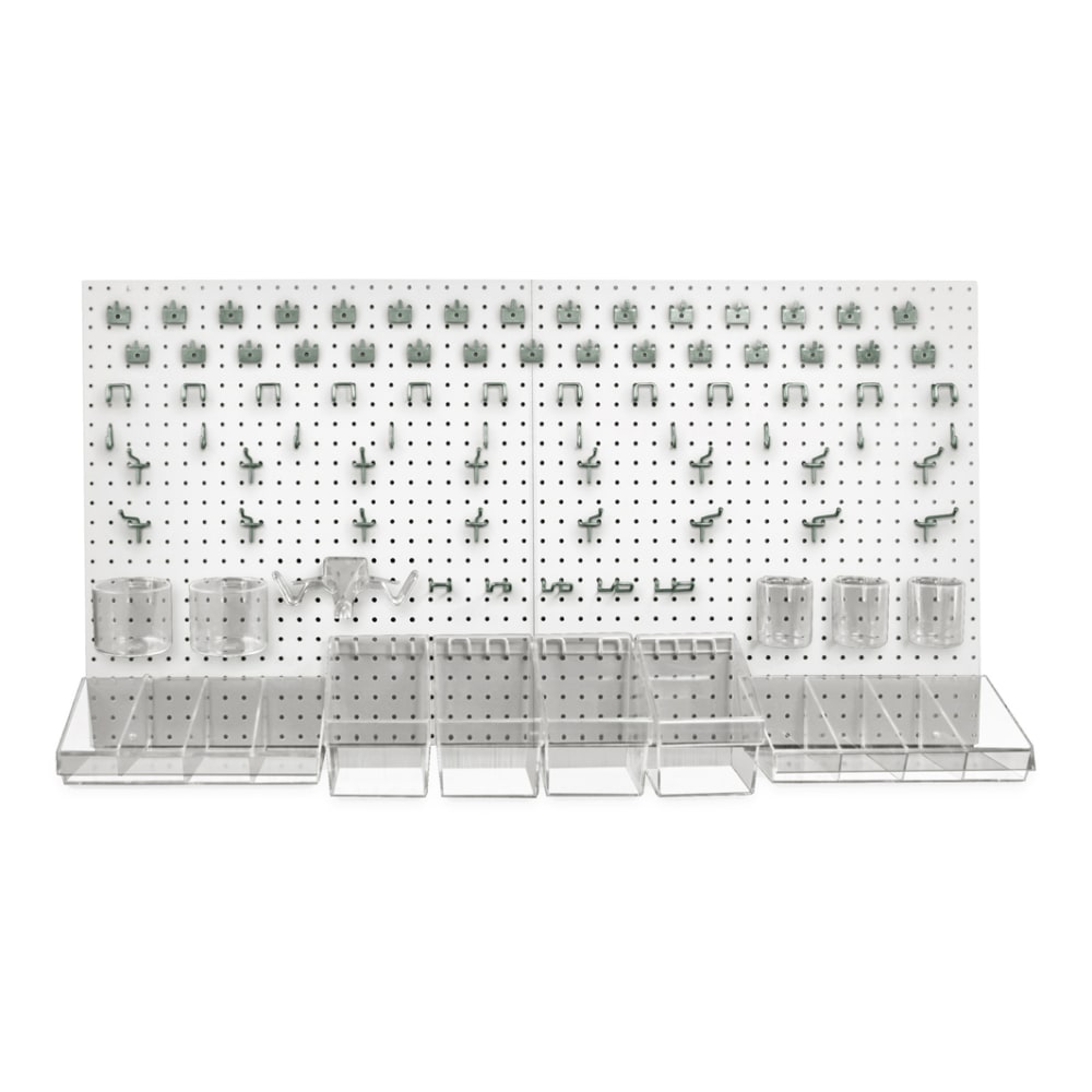 Azar Displays 125-Piece Pegboard Organizer Kit, 24in x 48in, White MPN:900988-WHT