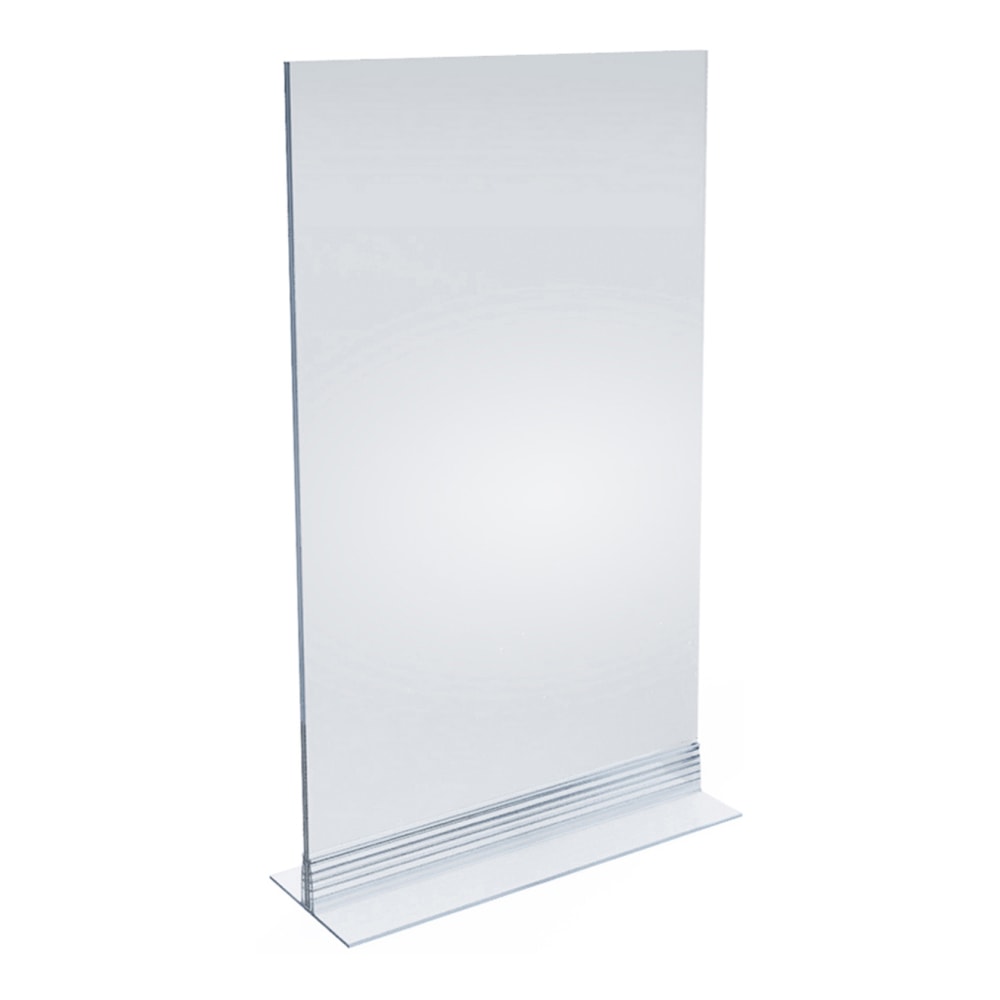 Azar Displays Acrylic T-Strip Vertical/Horizontal Sign Holders, 14in x 8-1/2in, Clear, Pack Of 10 Sign Holders MPN:102706
