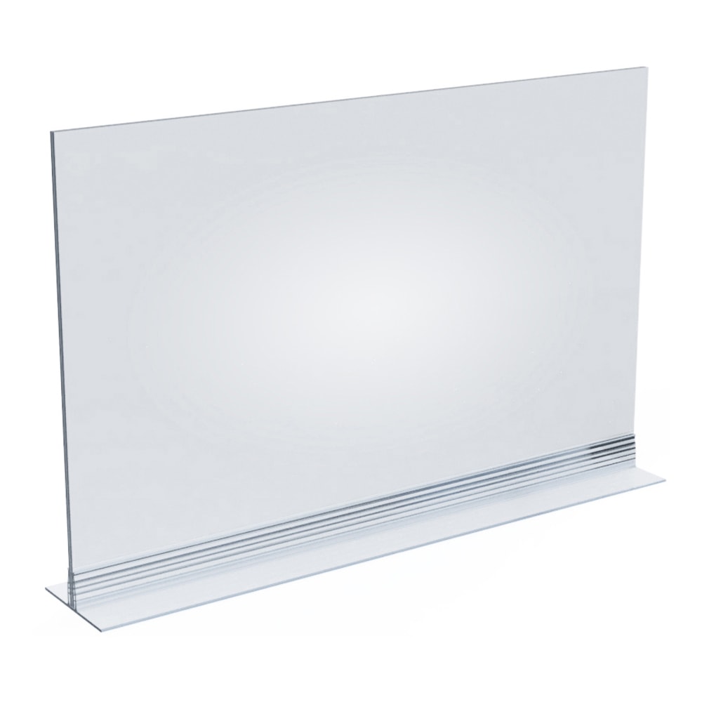 Azar Displays Acrylic T-Strip Horizontal Sign Holders, 11in x 17in, Clear, Pack Of 10 Sign Holders MPN:102709
