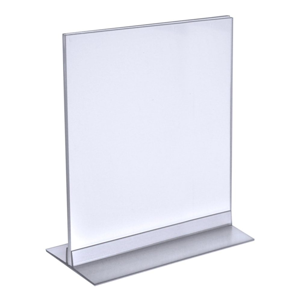 Azar Displays Acrylic Vertical/Horizontal T-Strip Sign Holders, 8 1/2in x 11in, Clear, Pack Of 10 MPN:102714