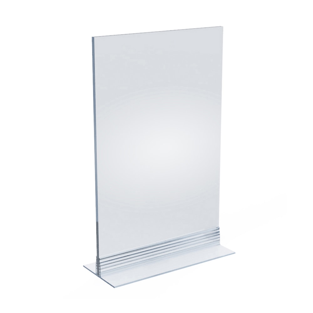 Azar Displays Acrylic T-Strip Vertical/Horizontal Sign Holders, 11in x 7in, Clear, Pack Of 10 Sign Holders MPN:102716