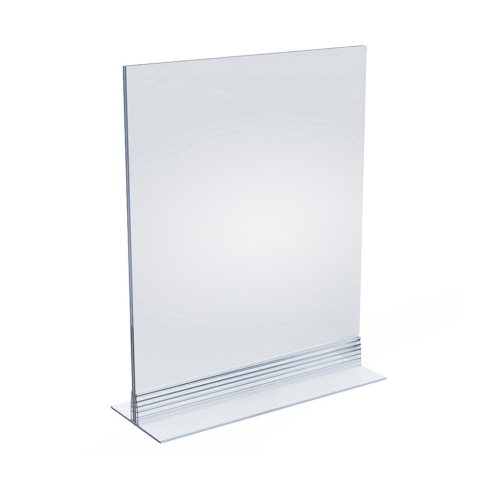 Azar Displays Acrylic T-Strip Vertical/Horizontal Sign Holders, 8in x 10in, Clear, Pack Of 10 Sign Holders MPN:102718