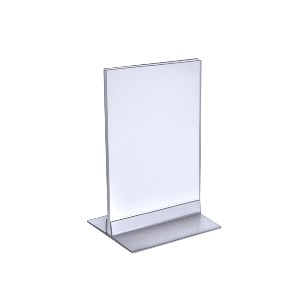 Azar Displays Acrylic Vertical/Horizontal T-Strip Sign Holders, 5 1/2in x 8 1/2in, Clear, Pack Of 10 MPN:102733