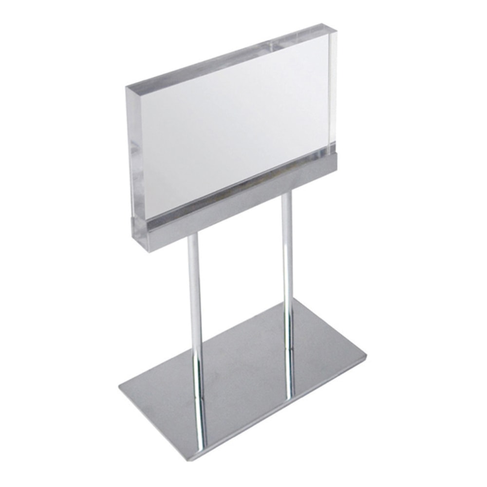 Azar Displays Elite Series Acrylic Horizontal Block Countertop Sign Holder, 8.5inW x 5.5inH x 4inD, Clear MPN:104560