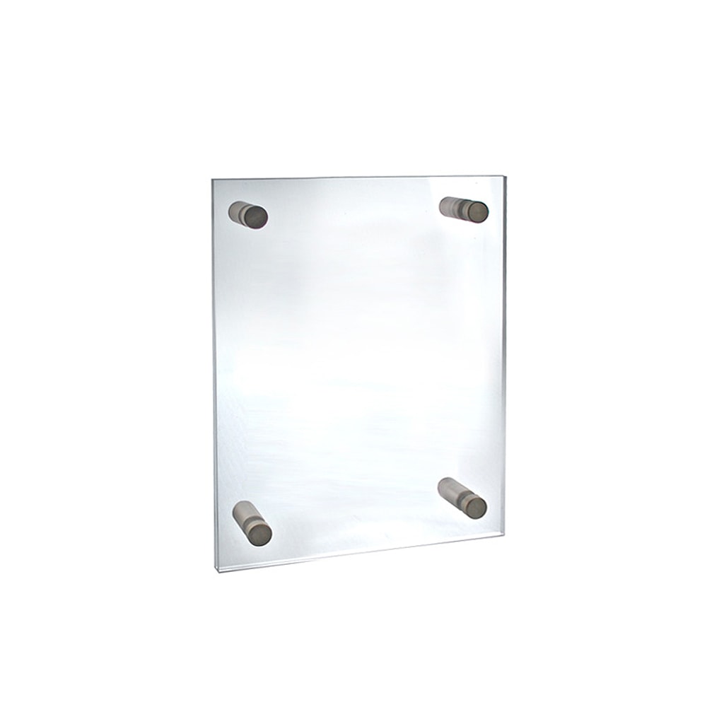 Azar Displays Graphic Size Acrylic Vertical/Horizontal Standoff Sign Holder, 8 1/2in x 11in, Clear MPN:105514