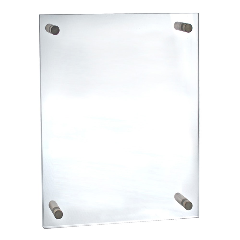 Azar Displays Graphic-Size Acrylic Vertical/Horizontal Standoff Sign Holder, 17in x 22in, Clear MPN:105528