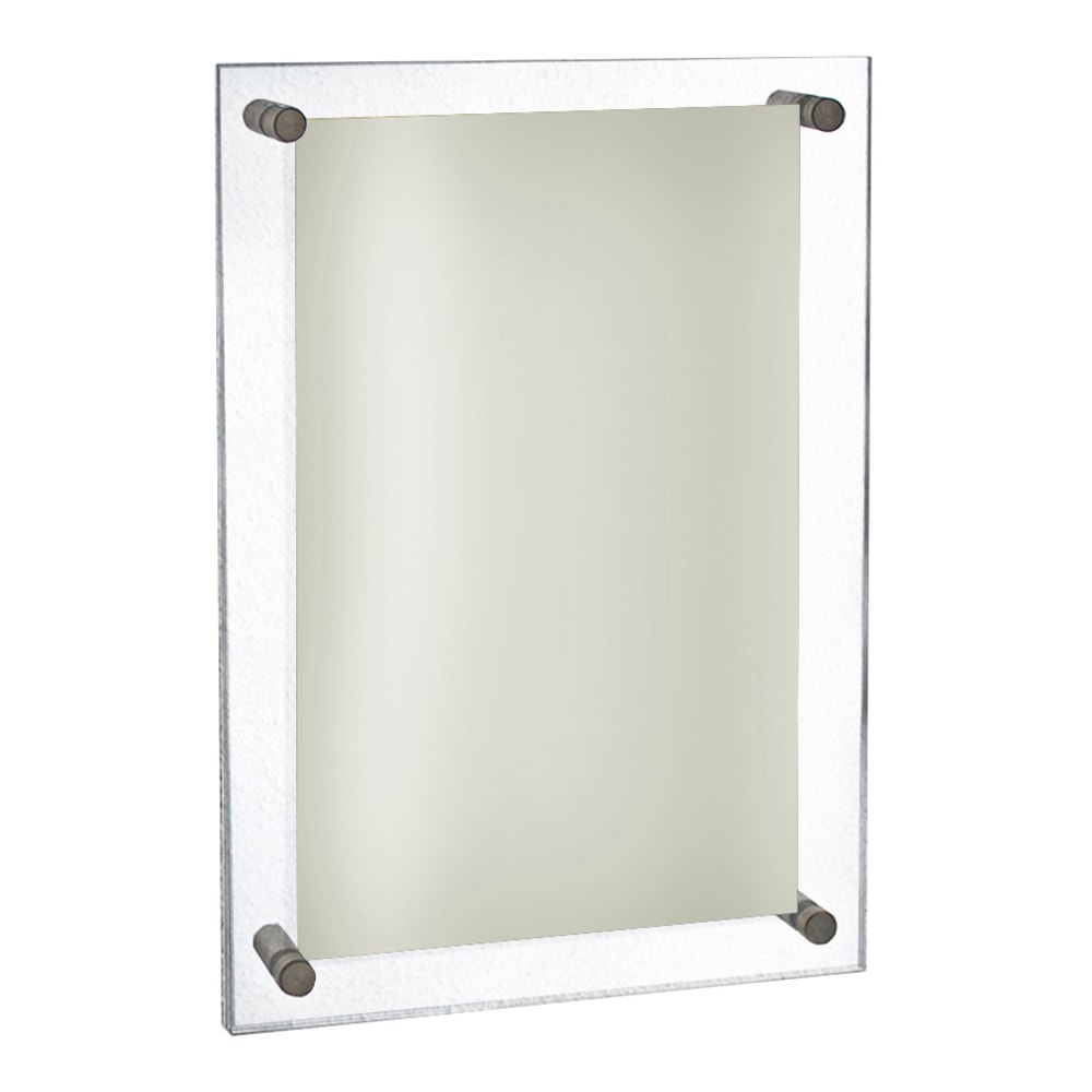 Azar Displays Acrylic Standoff Sign Holder, 22in x 28in Paper Size, 26in x 32in, Clear MPN:105530
