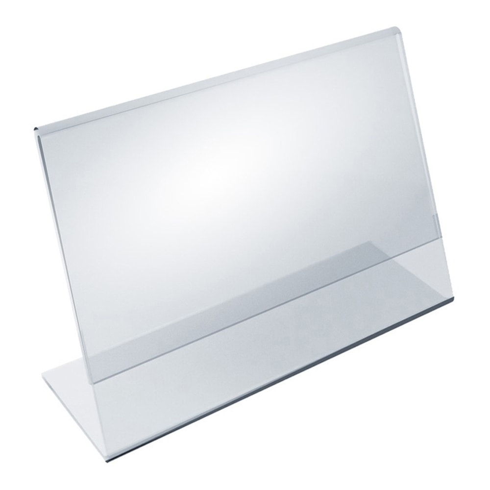Azar Displays Acrylic L-Shaped Sign Holders, 5 1/2in x 8 1/2in, Clear, Pack Of 10 MPN:112704