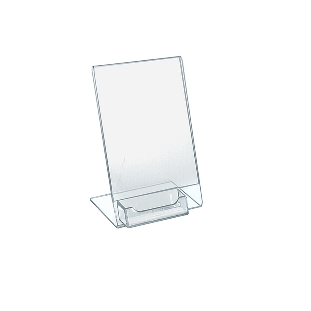 Azar Displays Acrylic L-Shaped Sign Holders, 8 1/2in x 5 1/2in, Clear, Pack Of 10 MPN:112705