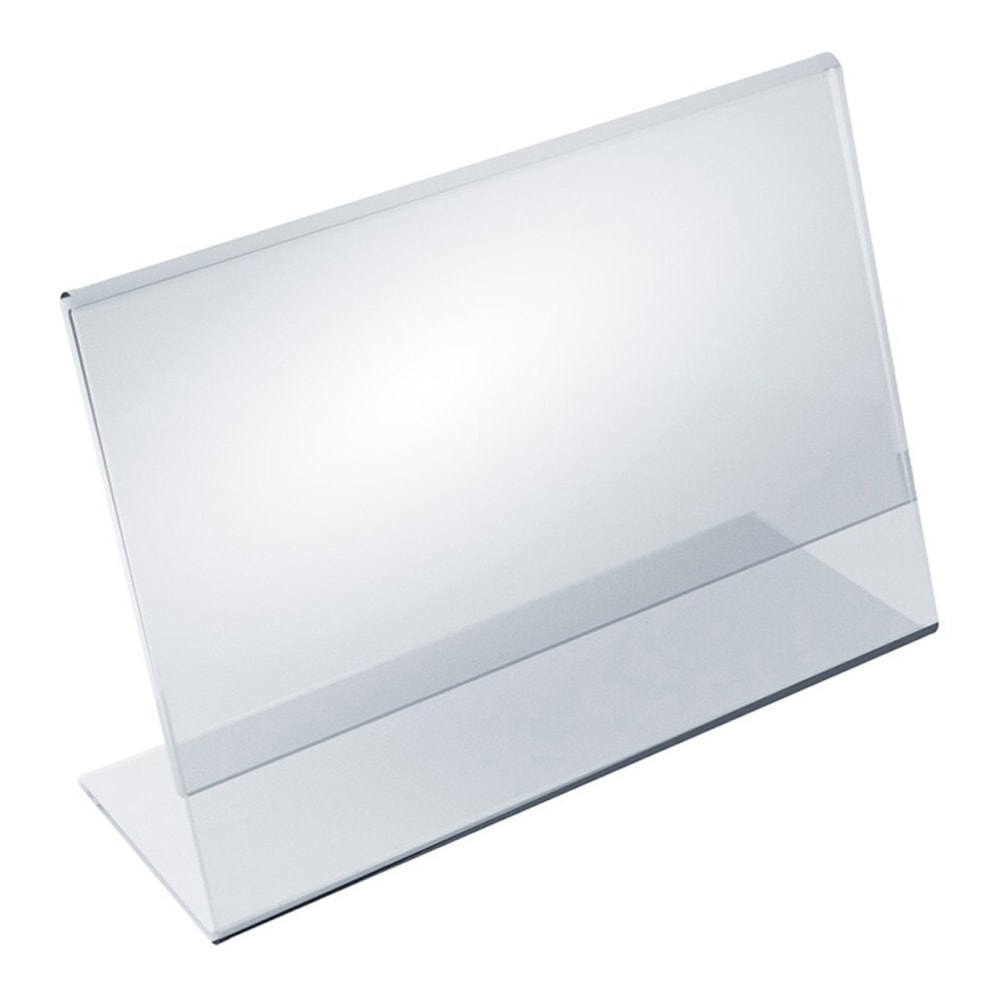 Azar Displays Acrylic L-Shaped Sign Holders, 5 1/2in x 7in, Clear, Pack Of 10 MPN:112721