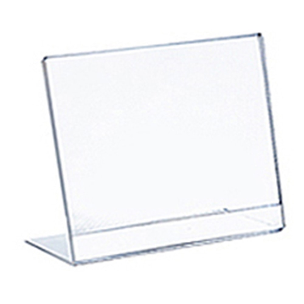 Azar Displays L-Shaped Acrylic Sign Holders, 3-1/2in x 3-1/2in, Clear, Pack Of 10 Holders MPN:112738
