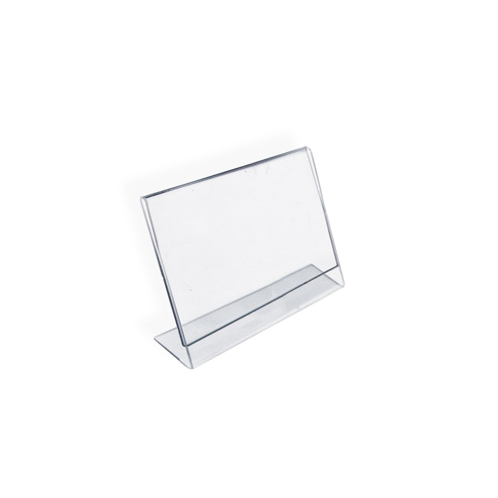 Azar Displays Acrylic L-Shaped Sign Holders, 2 1/2in x 3 1/2in, Clear, Pack Of 10 MPN:112740