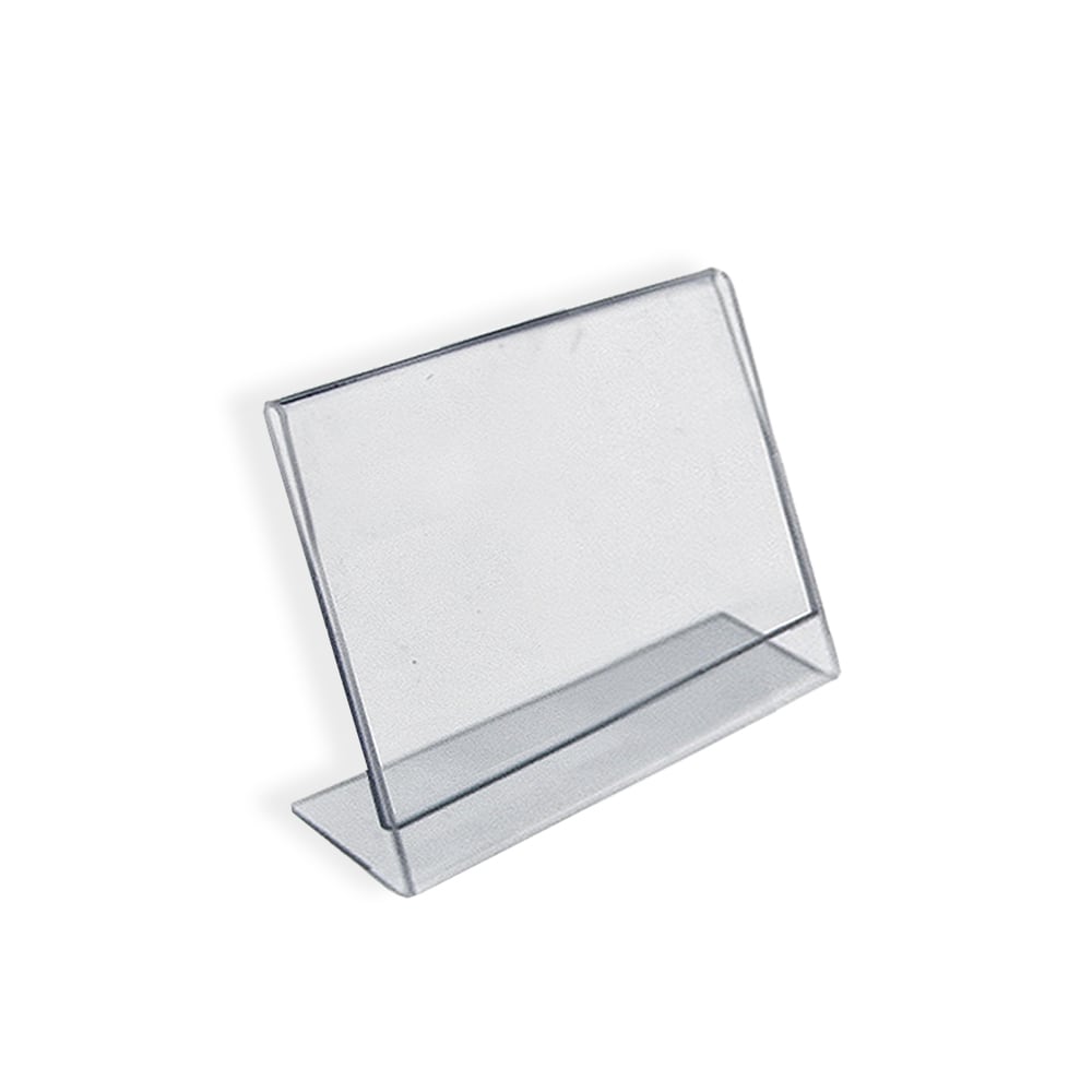 Azar Displays Acrylic L-Shaped Sign Holders, 2in x 3in, Clear, Pack Of 10 MPN:112742